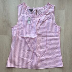 Talbots Pink and White Striped Blouse